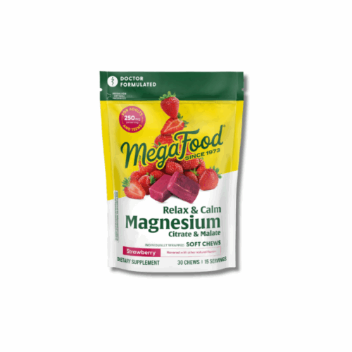 MegaFood Relax + Calm Magnesium Soft Chews - 30 CT Strawberry Flavor