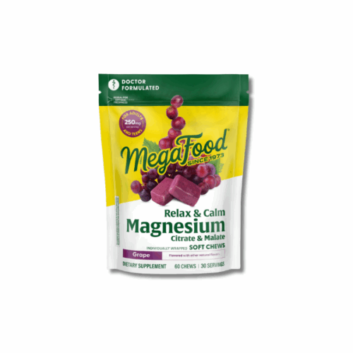MegaFood Relax + Calm Magnesium Soft Chews - 60 CT Grape Flavored