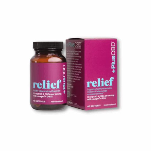 CV Sciences +Plus CBD Relief Capsules 30 mg CBD & CBDA - 60 sg