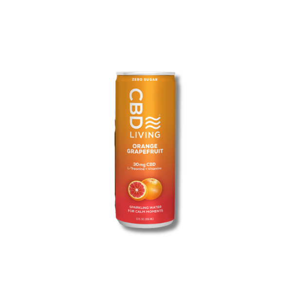 CBD Living Orange Grapefruit Sparkling Water 30mg CBD 12 fl oz